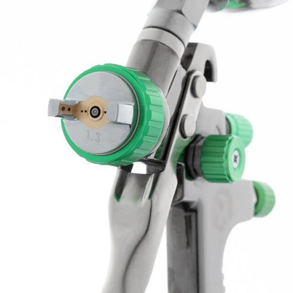 Краскопульт пневматический LVLP GREEN INTERTOOL PT-0131: 200л/мин, диаметр форсунки 1.3мм, 600 мл бачок,1.5бар_ BR PT-0131 фото