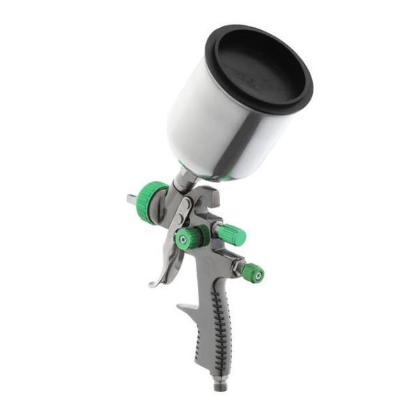 Краскопульт пневматический LVLP GREEN INTERTOOL PT-0131: 200л/мин, диаметр форсунки 1.3мм, 600 мл бачок,1.5бар_ BR PT-0131 фото
