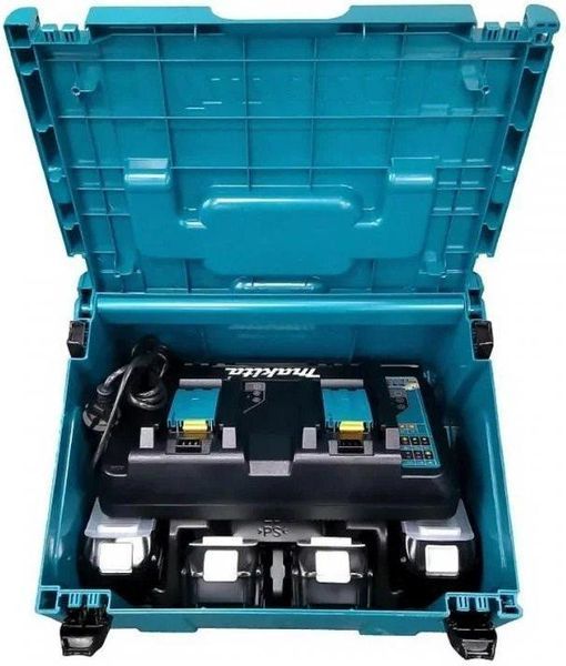 Набор аккумуляторов MAKITA MKP3PG184 4 аккумулятора. 18В 6Ач/зарядка 2порта DC18RD (198091-4)_ BR 198091-4 фото