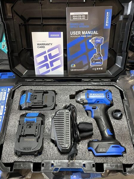 Гайкокрут акумуляторний ZEGOR SDAX-21BL-500 (2акум.21В 4Аг/зарядний/кейс/500Нм)_ BR SDAX-21BL-500 фото